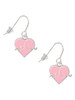 Heartbeat on Pink Heart French Earrings