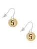 Gold Tone Disc 1/2'' Number - 5 - French Earrings