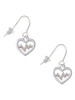 Heart with AB Crystal Heartbeat French Earrings