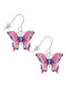 Large Hot Pink & Purple Butterfly French Earrings