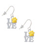 Love with Yellow Paw French Earrings