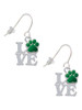 Love with Green Paw French Earrings