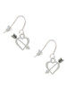 Open Heart with Feathered Arrow French Earrings