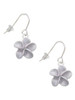 Purple Plumeria Flower French Earrings