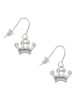 Small ''Princess'' Crown with Clear Crystals French Earrings