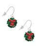 Enamel Wreath with Bow French Earrings