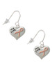 Small Heart with Pink Ribbon ''The Cure'' French Earrings