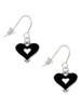 Black and White Enamel Heart French Earrings