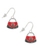 Red Purse French Earrings