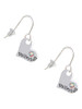 Heart with ''Volleyball'' and AB Crystal French Earrings