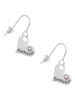 Heart with ''Basketball'' and AB Crystal French Earrings