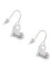 Heart with ''Soccer'' and AB Crystal French Earrings