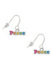 Rainbow Colored ''Peace'' French Earrings
