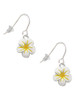 White and Yellow Flower French Earrings