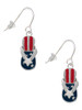 USA Patriotic Flip Flop with White Star French Earrings