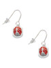 Red Enamel Firefighter Helmet French Earrings