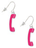 Hot Pink Telephone French Earrings