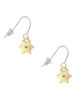 Gold Tone Hexagram Star French Earrings