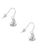 Mini AB Crystal Anchor French Earrings