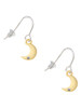Gold Tone Small Crescent Moon French Earrings