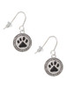 Black Paw in Rope Border French Earrings
