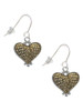 Two Tone Alligator Print Heart French Earrings