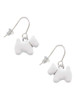 White Westie Dog French Earrings