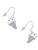3-D Vanilla Ice Cream Cone with Crystal Sprinkles French Earrings