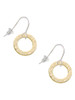 Gold Tone Hammered Karma Ring French Earrings