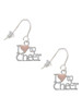 I love to Cheer with Pink Heart French Earrings