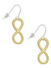 Large Gold Tone Infinity Sign French Earrings