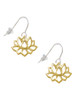 Gold Tone Lotus Outline French Earrings