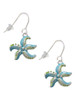 Hot Blue Starfish - French Earrings