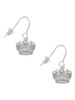 Crown with 3 Clear AB Crystals French Earrings
