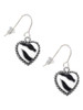 Enamel Zebra Print Heart French Earrings