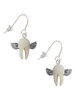 White Tooth with Wings - Tooth Fairy French Earrings