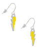 Yellow Lightning Bolt French Earrings