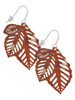 Acrylic Medium Triple Leaf Pearly Brown French Earrings