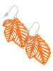 Acrylic Medium Triple Leaf Pearly Orange French Earrings