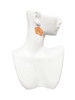 Acrylic Medium Triple Leaf Pearly Orange French Earrings