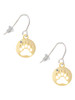 Gold Tone Bear Paw Silhouette French Earrings