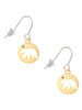 Gold Tone Bear Silhouette French Earrings