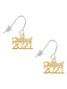 Gold Tone Class of 2021 French Earrings