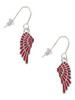 Medium Translucent Red Angel Wing French Earrings