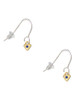 Mini September - Blue Crystal Gold Tone Heart French Earrings