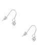 Mini April - Clear Crystal Heart French Earrings