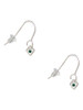 Mini May - Green Crystal Heart French Earrings