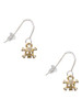 Mini Gold Tone Skull & Bones with Crystals French Earrings