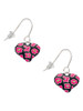 Hot Pink Cheetah Print Heart French Earrings