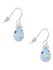 Light Blue Easter Egg with Multicolored Crystal Dots French Earrings